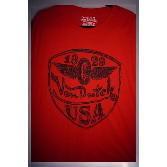 Von Dutch Garage Built Red Graphic T-Shirt 3XL Y2K Streetwear EUC - Picture 3 of 13